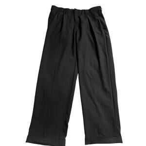 Haggar Men's 34x29 Black Premium Comfort Pleated/Cuffed Dress Pants